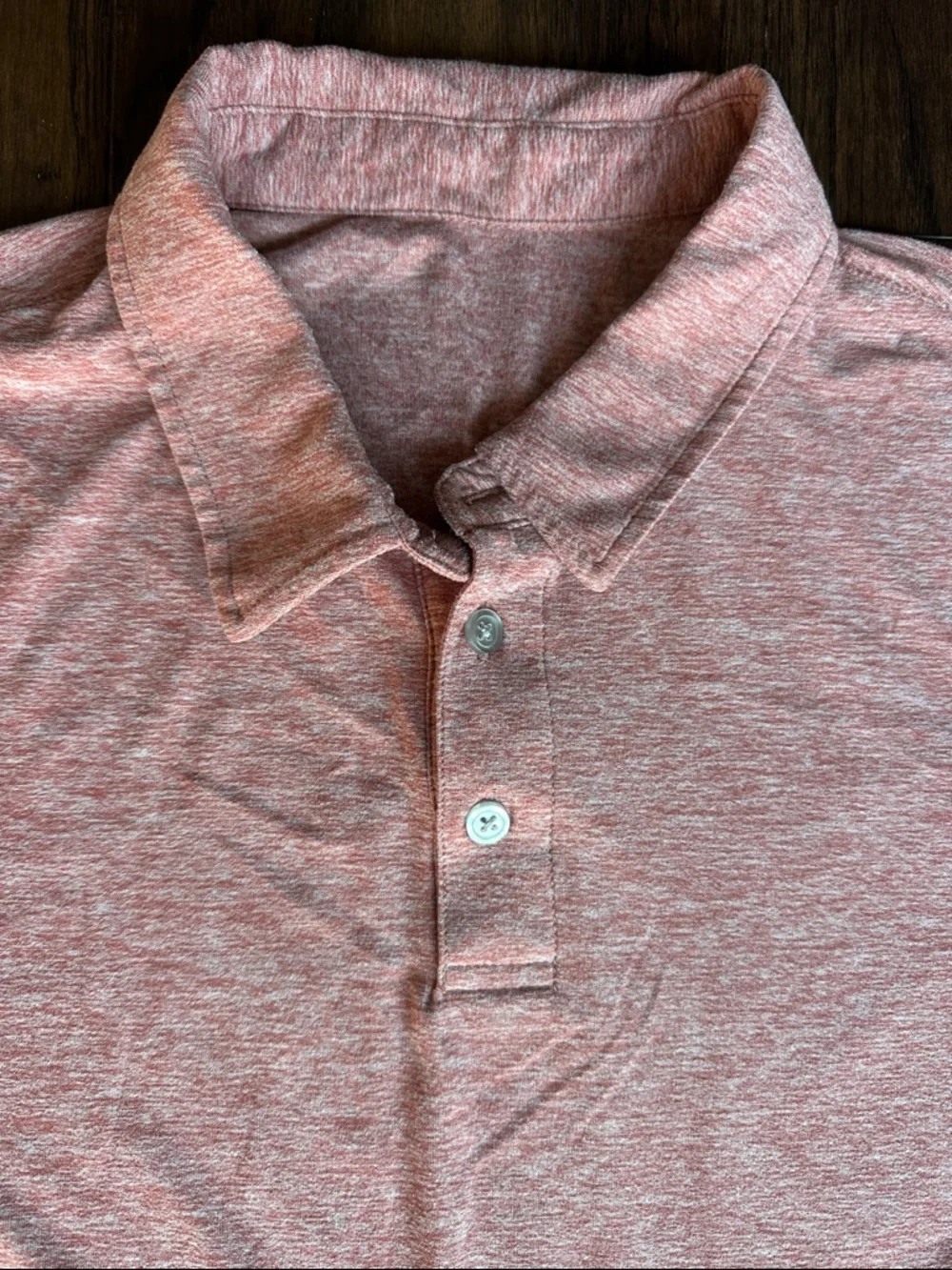 Men's Heathered Pink Polo Shirt - Picture 2 of 3
